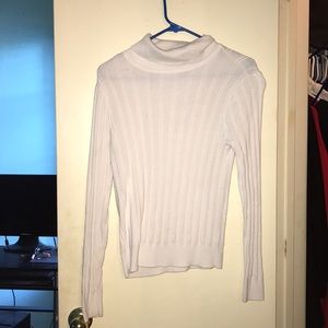 White Long Sleeve Turtle Neck